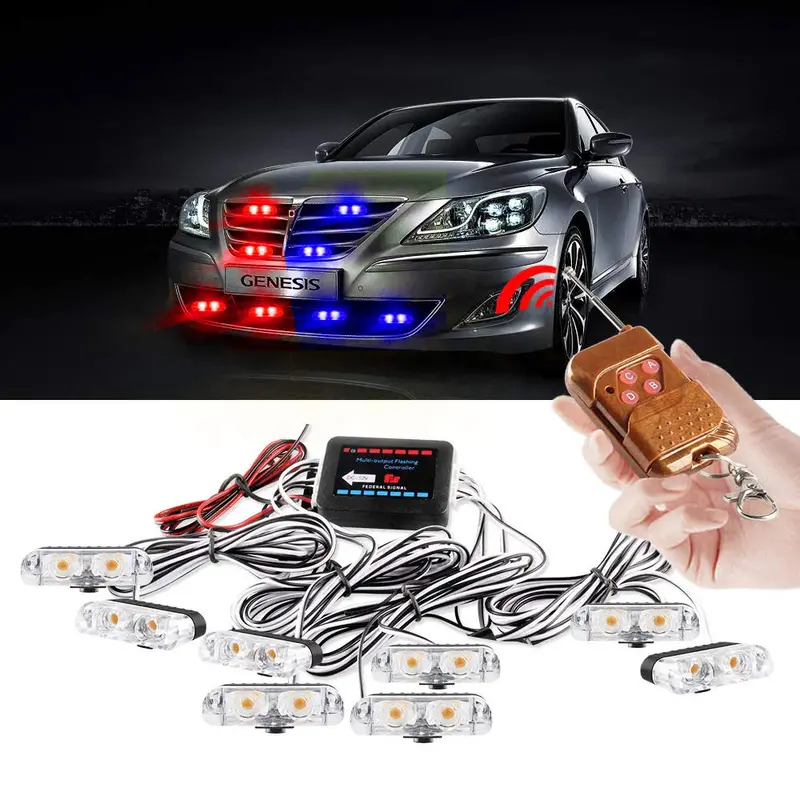 Police Flasher With Remote Control 8 Pcs 1