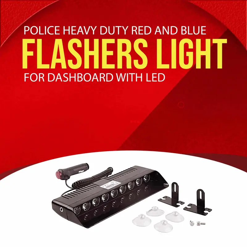 Police Heavy Duty Red And Blue Flasher Light For Dashboard With Led 1