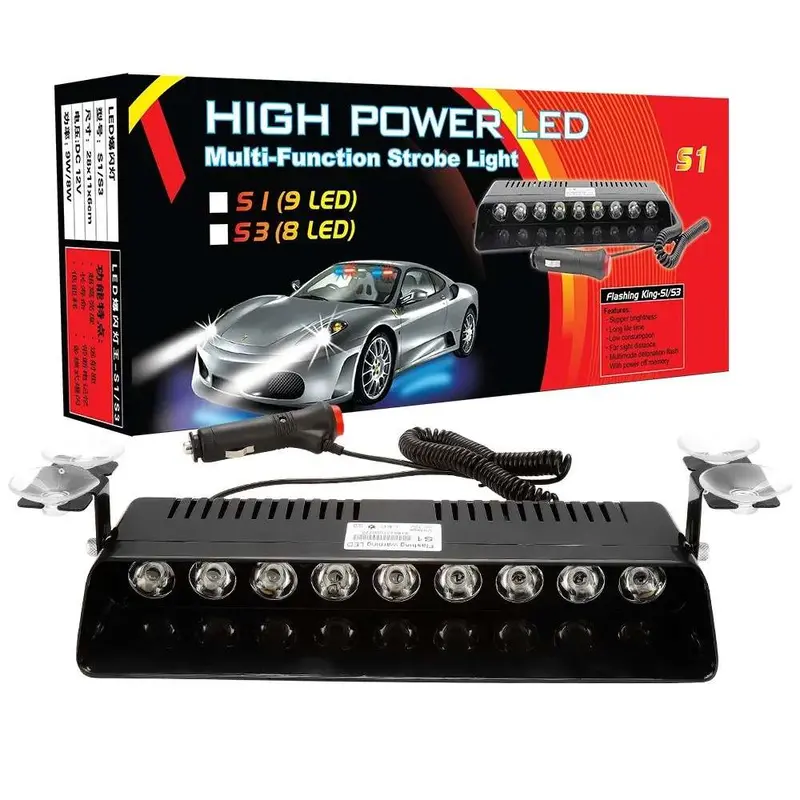 Police Heavy Duty Red And Blue Flasher Light For Dashboard With Led 2