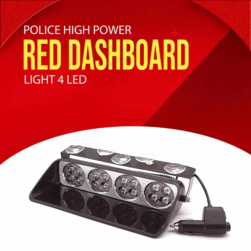 Police High Power Red Dashboard Light 4 Led 1