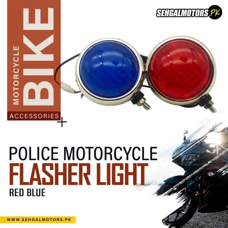Police Motorcycle Front Emergency Flasher Light Red Blue 1