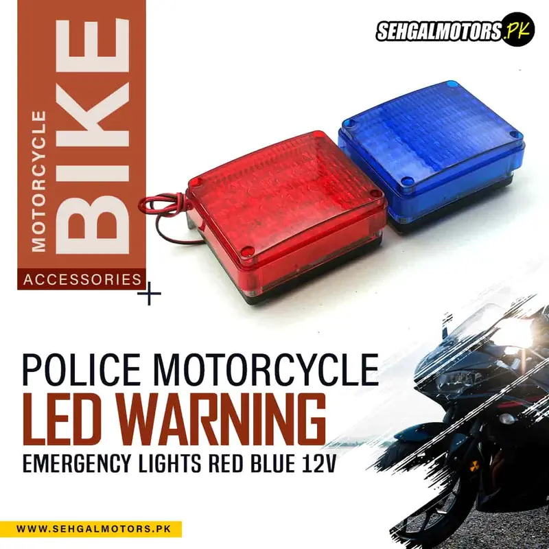 Police Motorcycle Led Warning Emergency Lights Red Blue 12V 1