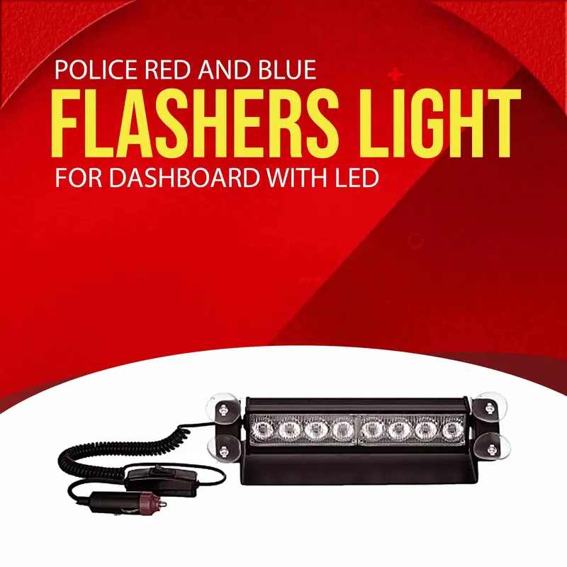 Police Red & Blue Led Flasher Light For Dashboard 1