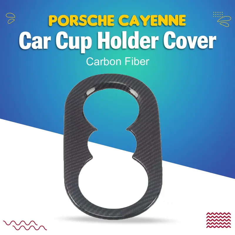 Porsche Cayenne Carbon Fiber Car Cup Holder Cover 2018 - 2022 1