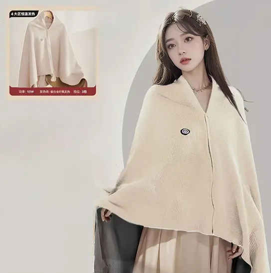 Portable Heated Blanket Shawl Wearable 1