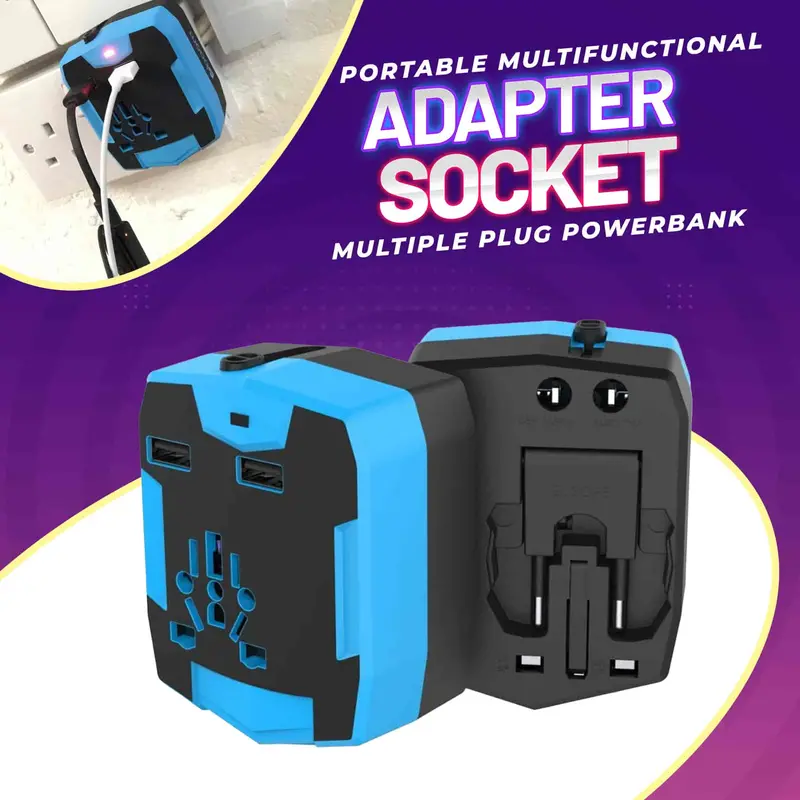 Portable Multifunctional Adapter Socket Multiple Plug Powerbank Us Eu Uk Au China 1
