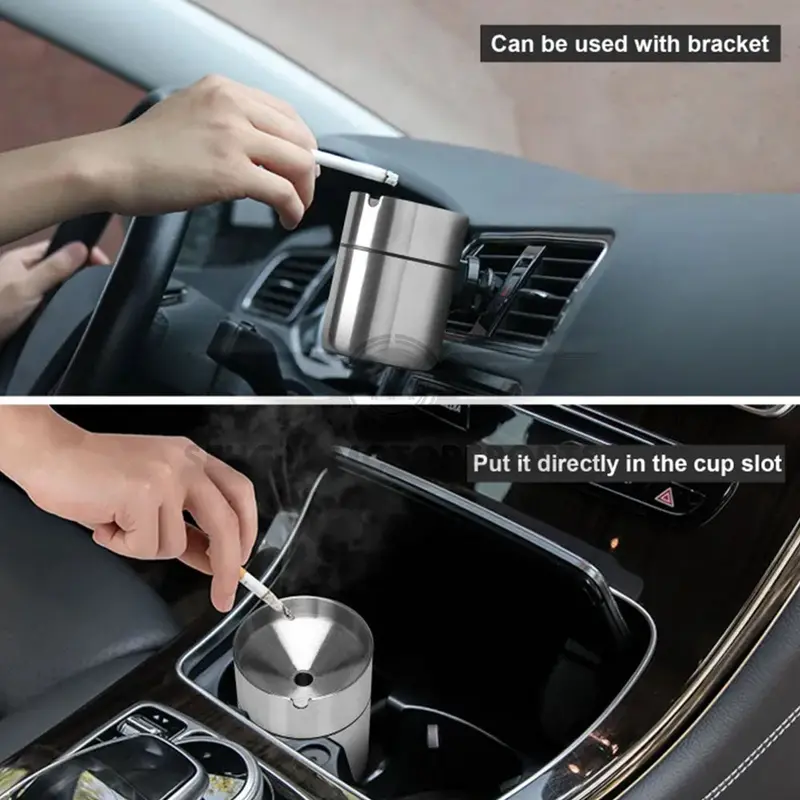 Portable Stainless Steel Car Ashtray 2