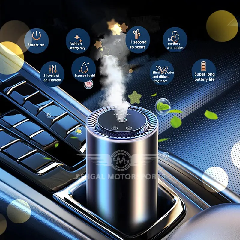 Portable Usb Rechargeable Aroma Car Cup Holder Diffuser Fragrance Hp-35 1