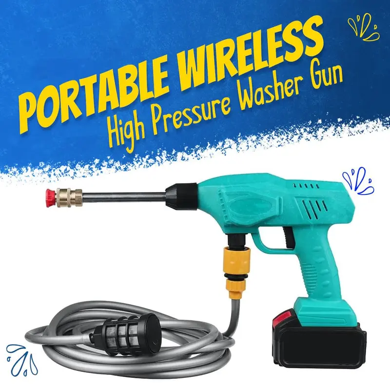 Portable Wireless High Pressure Washer Spray Gun Jet 1