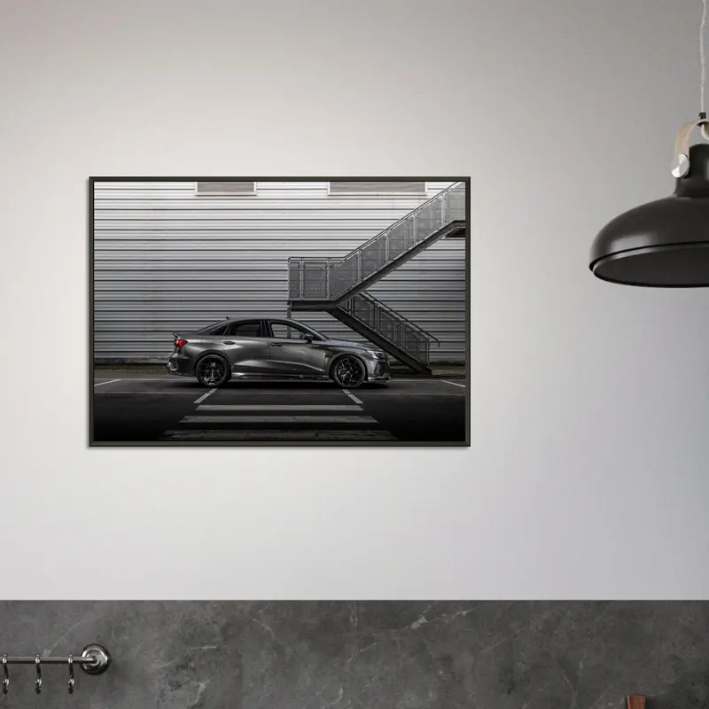 Premium Matte Paper Metal Framed Poster - Audi Rs3 Saloon With Urban Aero Kit 2