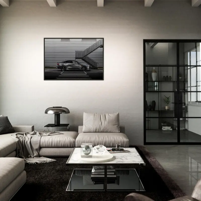 Premium Matte Paper Metal Framed Poster - Audi Rs3 Saloon With Urban Aero Kit 3
