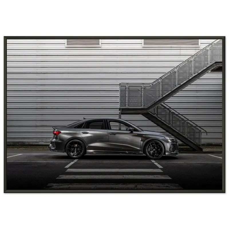 Premium Matte Paper Metal Framed Poster - Audi Rs3 Saloon With Urban Aero Kit 4