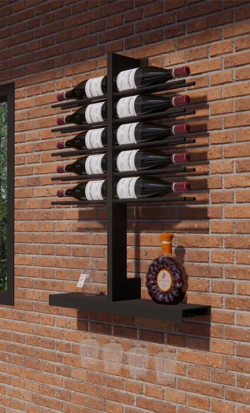 Présentoir Mural Pour Bouteilles Et Coupes À Vin - Vinum Rack 1