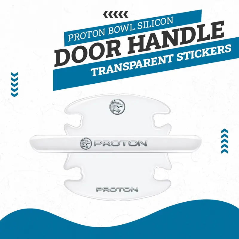 Proton Door Handle Bowl Silicon Transparent Stickers Anti Collision Protection Strip - 8Pc 1