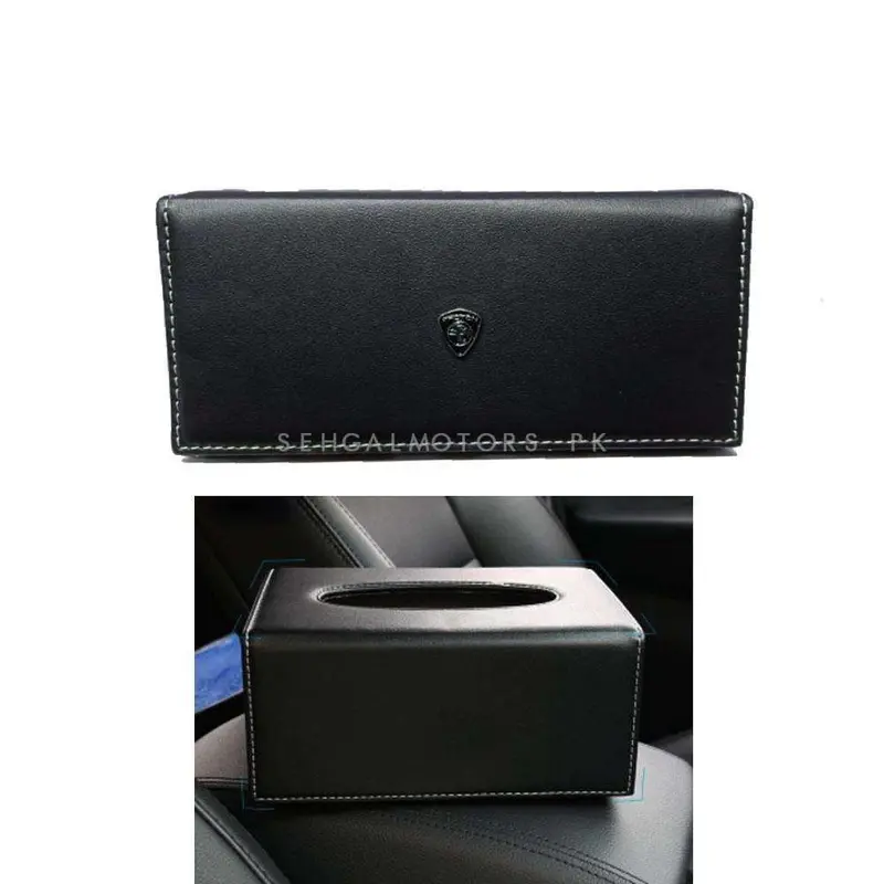 Proton Leather Car Tissue Holder Case Box 9Cm Black 2