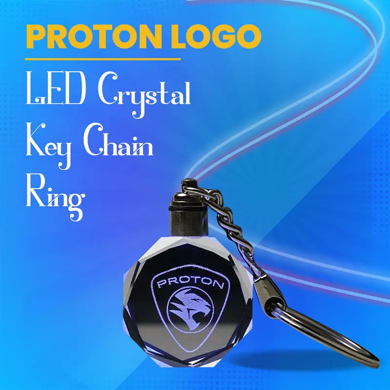 Proton Logo Led Crystal Key Chain Ring 1