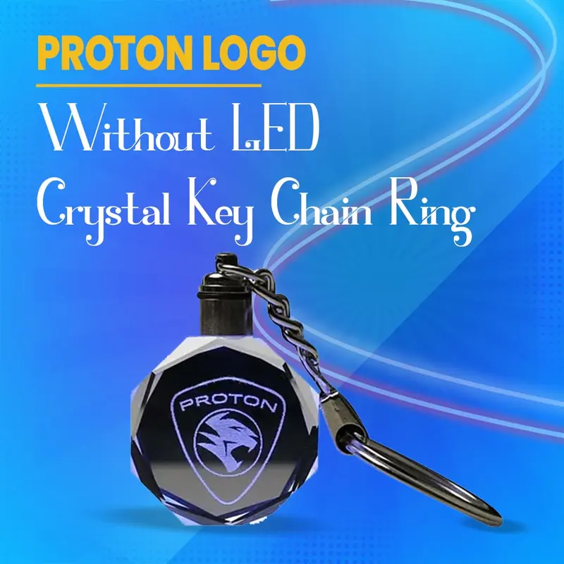 Proton Logo Without Led Crystal Keychain Ring 1