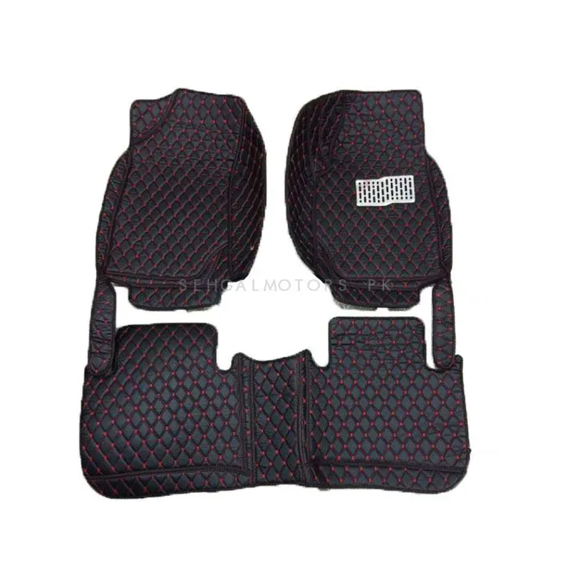 Proton Saga 7D Floor Mats Black 2021 - 2025 - Black Stitched Multicolor Thread | 3 Pcs 2