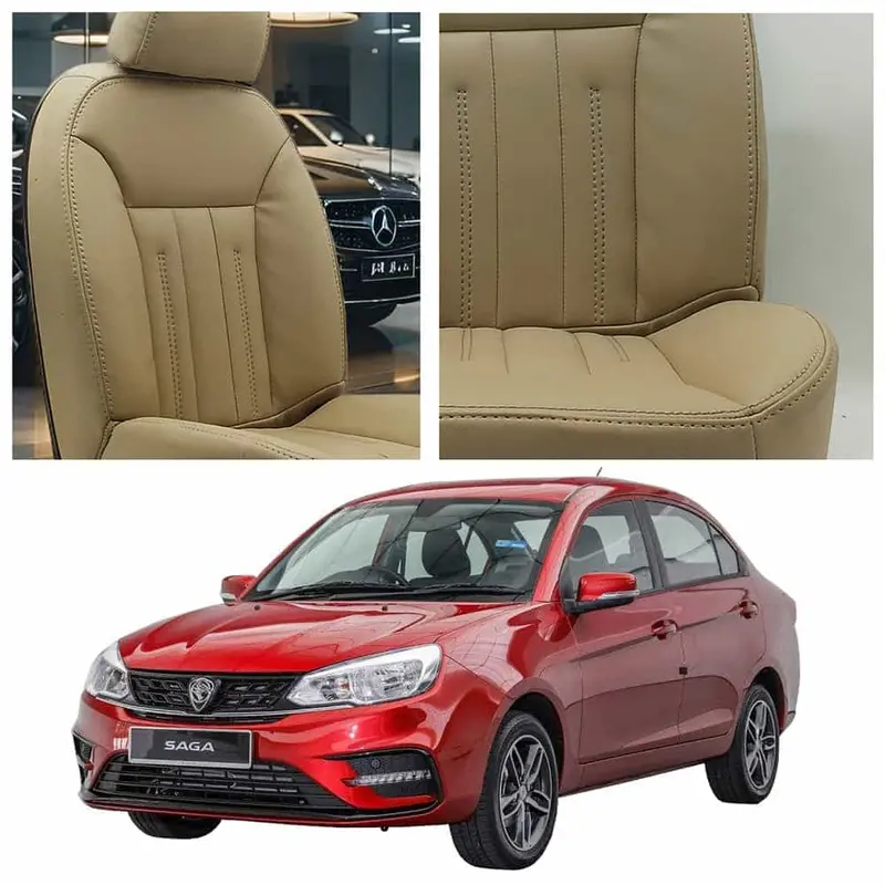 Proton Saga Audi Design Beige Seat Covers 2021-2025 1