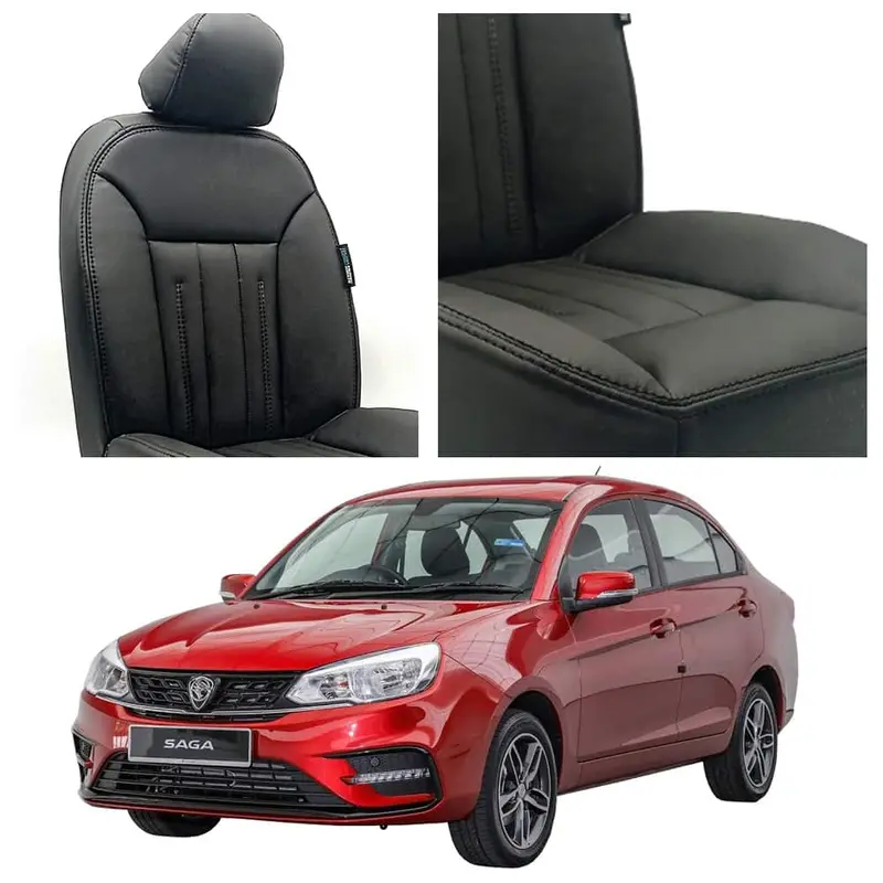 Proton Saga Audi Design Black Seat Covers 2021-2025 1
