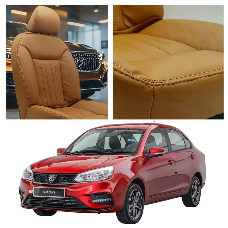 Proton Saga Audi Design Brown Seat Covers 2021-2025 1