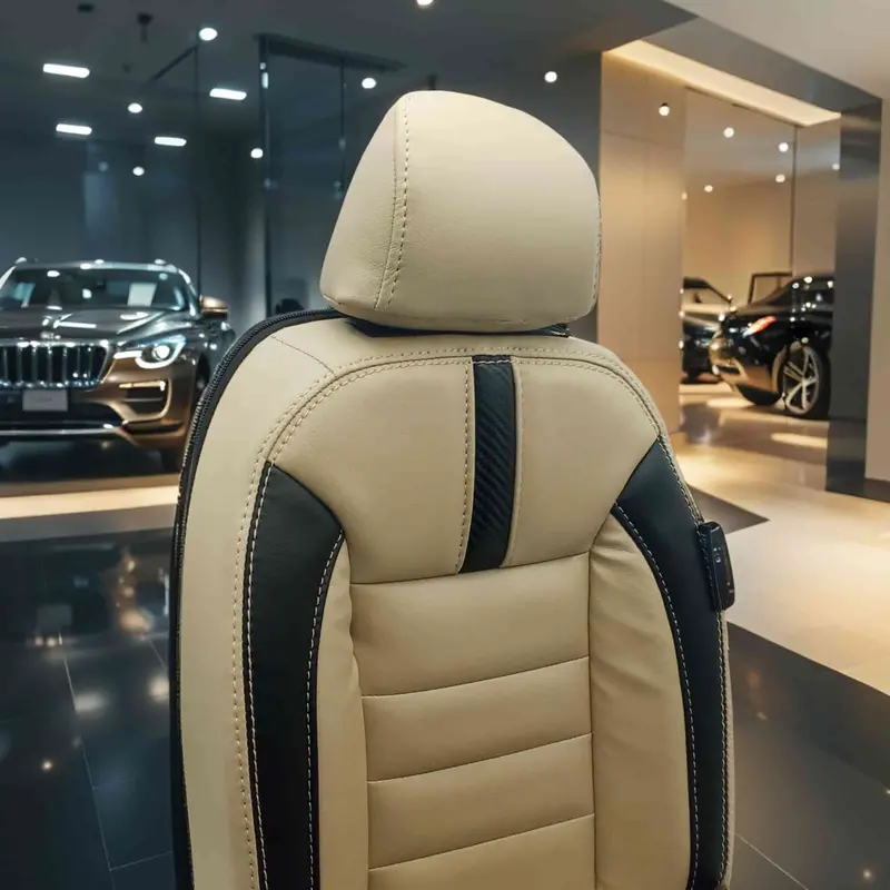 Proton Saga Hockey Design Beige Black Seat Covers 2021-2025 2