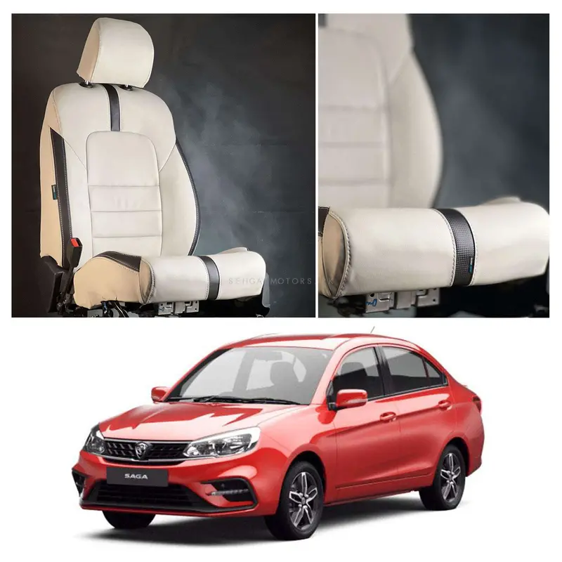 Proton Saga Type R Beige Black Seat Covers 2021 - 2025 1