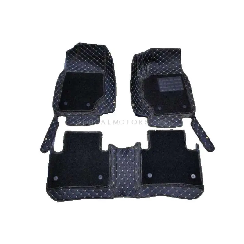 Proton X70 9D Floor Mats Mix Thread Grass 3 Pcs 2021 - 2025 - Black With Black 2