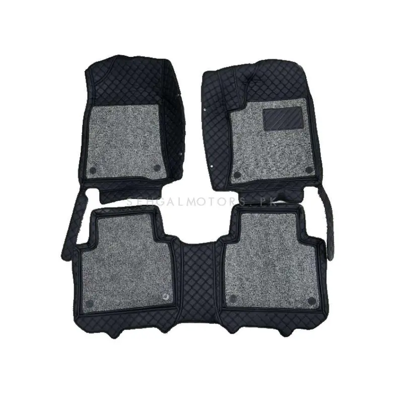 Proton X70 9D Floor Mats Mix Thread Grass 3 Pcs 2021 - 2025 - Black With Grey 2