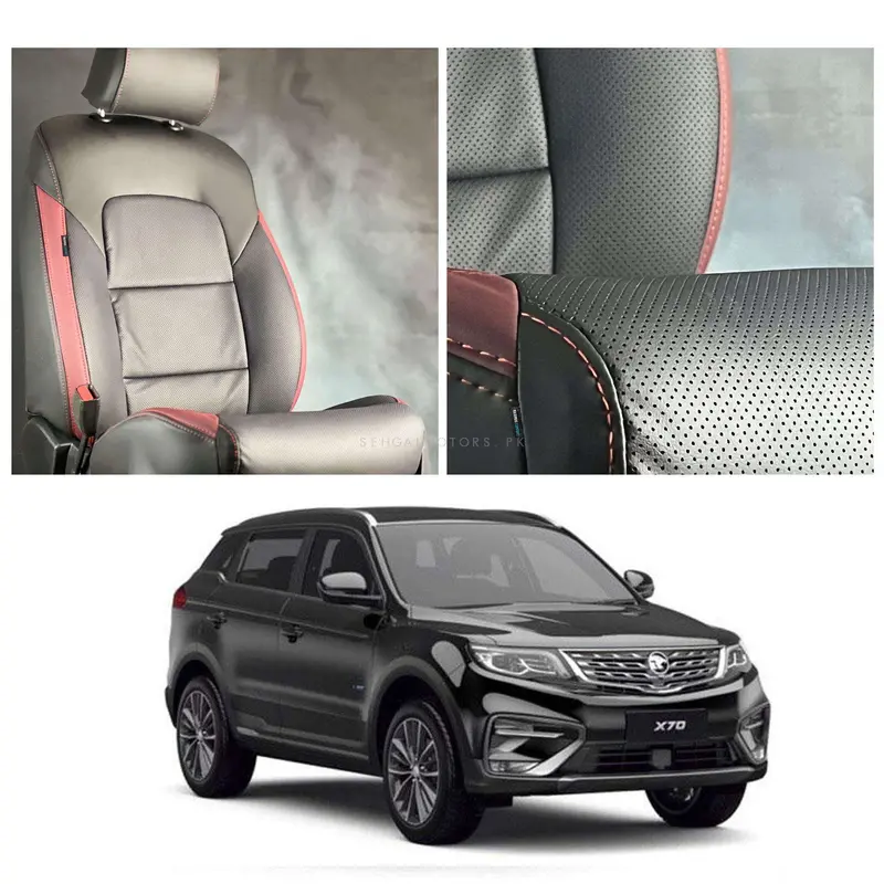 Proton X70 Breathable Black Red Seat Covers 2021 - 2025 1