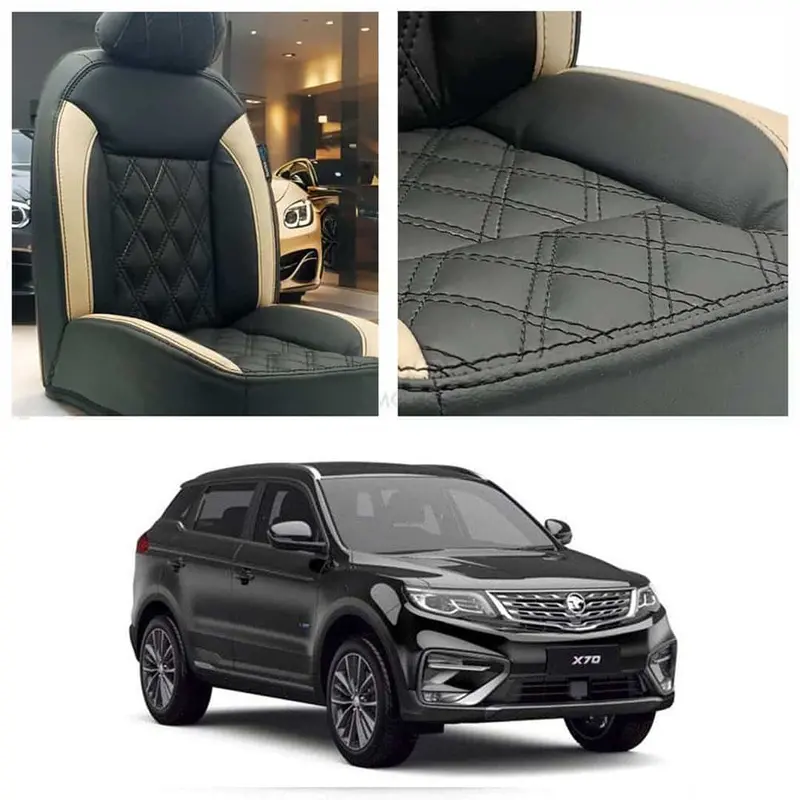 Proton X70 Diamond Cut Black Beige Seat Covers 2021 - 2025 1