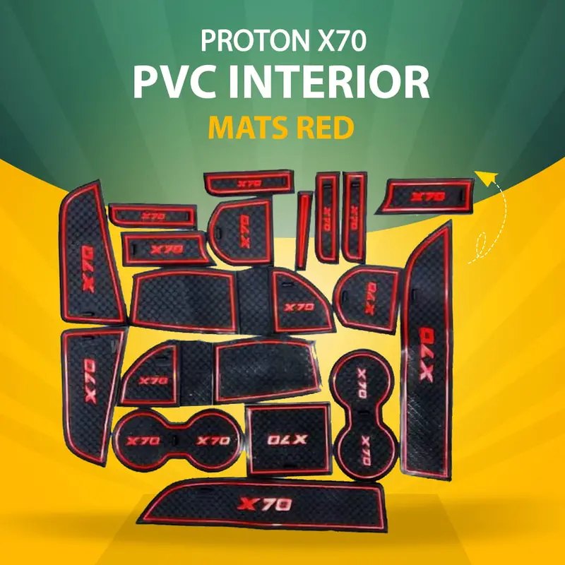 Proton X70 Pvc Interior Mats Red 2020 - 2025 1