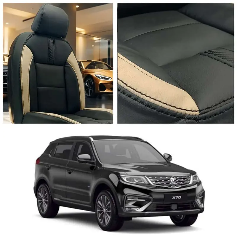 Proton X70 Type R Black Beige Seat Covers 2021 - 2025 1