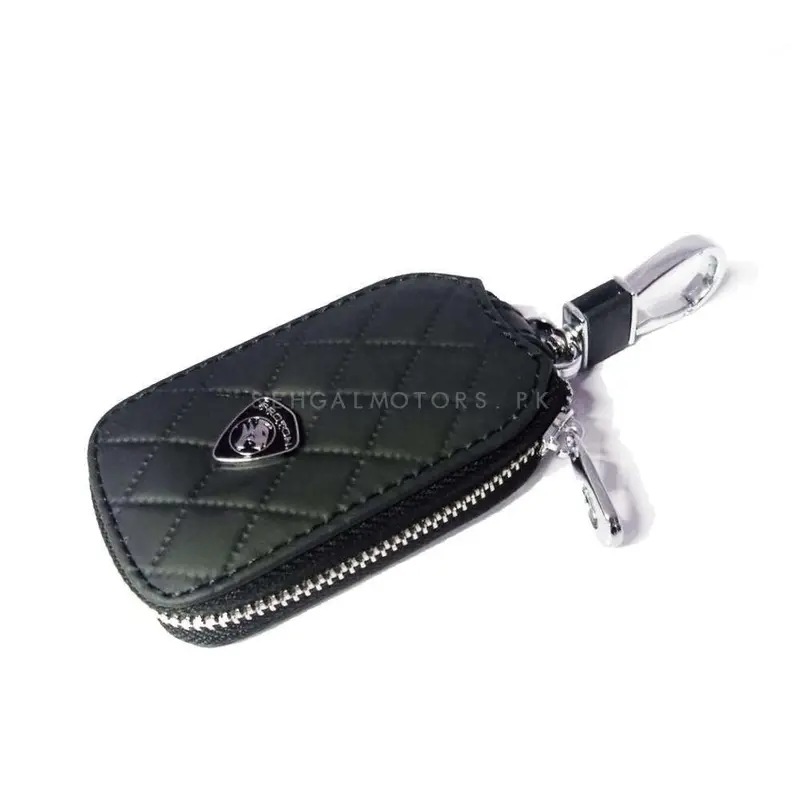 Proton Zipper 7D Style Key Cover Pouch Black With Keychain Ring 2