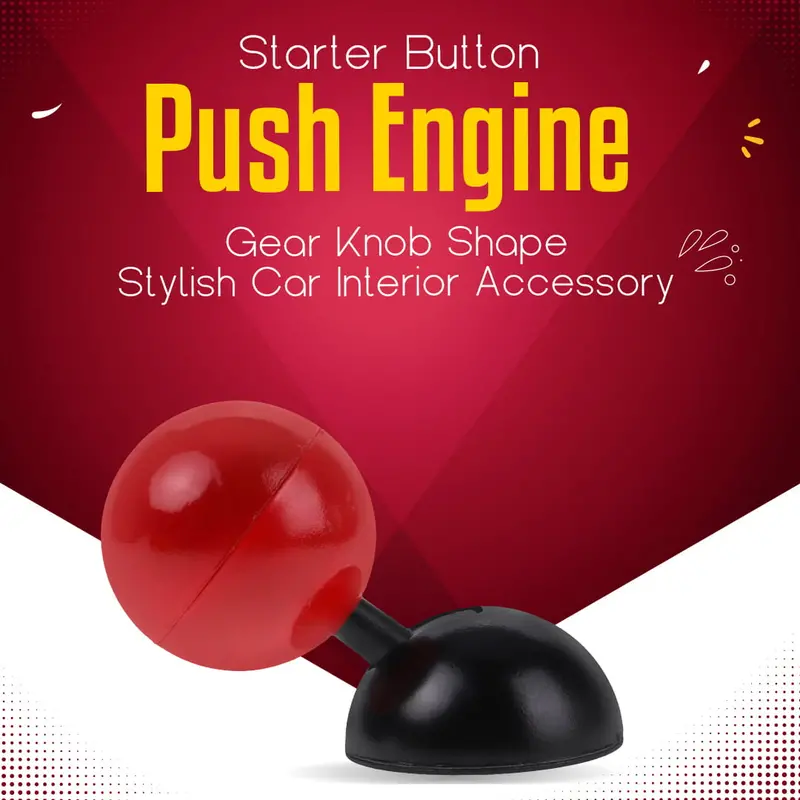 Push Engine Starter Button In Gear Knob Shape - Stylish Car Interior Accessory 1