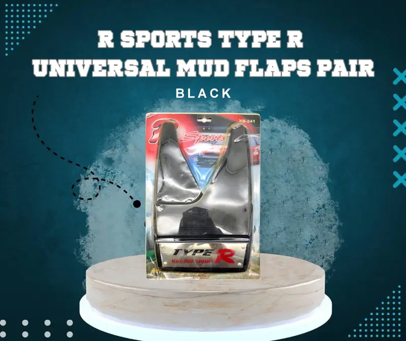 R Sports Type R Universal Mud Flaps Pair - Black Xb-241 1