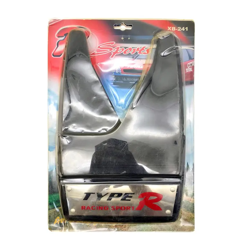 R Sports Type R Universal Mud Flaps Pair - Black Xb-241 2