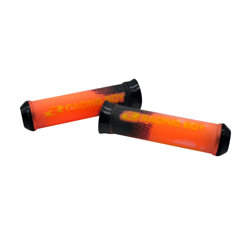 Racing Boy Sporty Look Rubber Handle Grips For Motorcycle Bike Pair 2