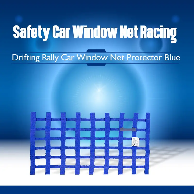 Racing Car Window Safety Net Blue - Drifting Rally Car Window Net Protector 1