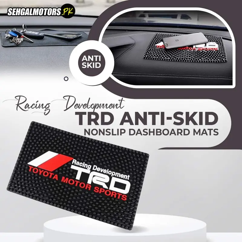 Racing Development Trd Anti-Skid Nonslip Dashboard Mats - Silicon Type Material | Car Anti Slip Mat 1
