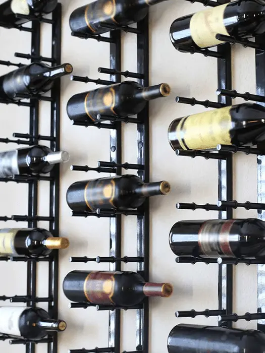 Rails Muraux Avec Étiquette Frontale Noir Mat Ultra Hz - Ultra Wine Rack 12