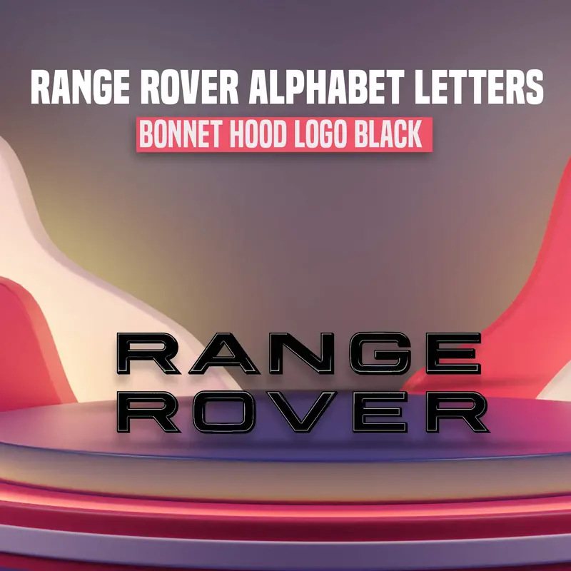 Range Rover Alphabet Letters Bonnet Hood Logo Black 1
