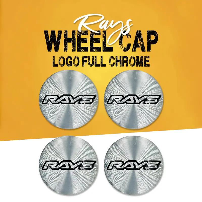 Rays Wheel Cap Logo Full Chrome Center Hub Badge Sticker - 4 Pcs 1