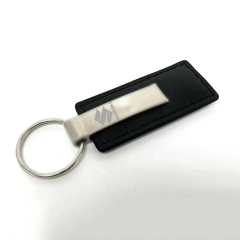 Rectangle Leather Key Chain With Car Logo 1