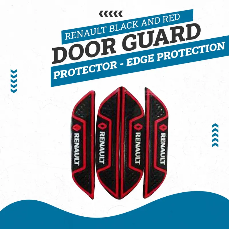 Renault Black And Red Door Guard Protector - Edge Protection Anti-Scratch Buffer Strip 1