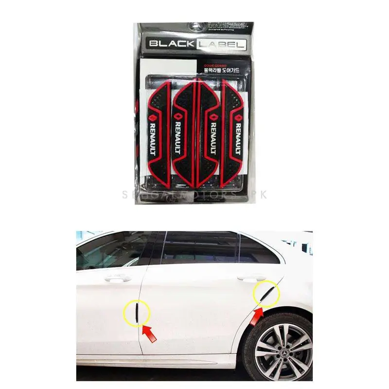 Renault Black And Red Door Guard Protector - Edge Protection Anti-Scratch Buffer Strip 2
