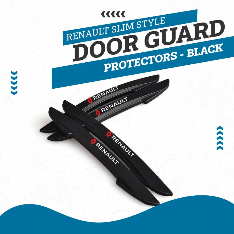 Renault Slim Style Door Guard Protectors - Black - Edge Protection Anti-Scratch Buffer Strip 1