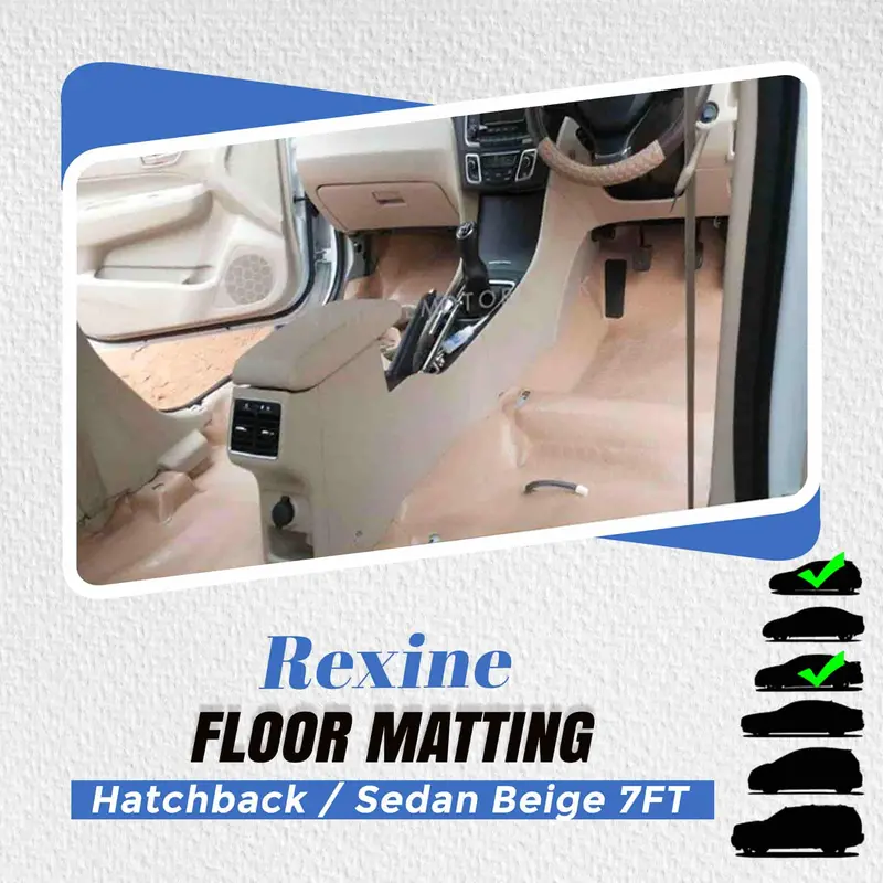 Rexine Floor Matting Hatchback / Sedan Beige 7Ft 1