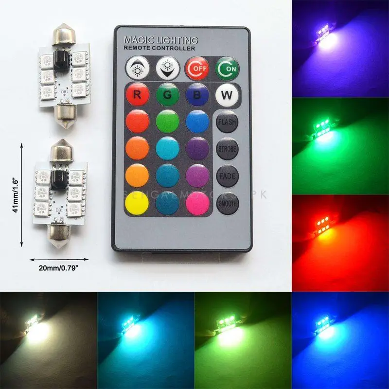 Rgb Multi Color Smd Interior Dome Light - Car Vehicle Interior Lights Dome Panel Led Lamp | Reading Lamp Map 2