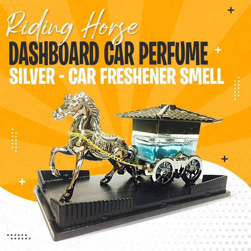 Riding Horse Dashboard Car Perfume - Silver - Car Perfume Fragrance Freshener Smell 1